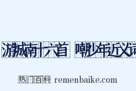 游城南十六首·嘲少年近义词是什么意思的图片